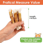 MON2SUN Dog Treats, Chicken Wrapped Calcium Bones Without Rawhide, 4 Inch Training Treats for Teeth Cleaning and Fresh Breath, Chews for Puppy and Small Dogs (10 Ounce - Pack of 1)
