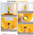 Automatic Dog Ball Launcher, Dog Ball Thrower with 15 Mini Tennis Balls Sizing 2 Inch and Mesh Bag, Interactive Dogs Toys Tennis Balls Launcher for Small Dogs with 3 Distance Settings