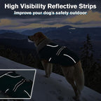 Lelepet Warm Dog Coats for Medium Dogs Waterproof Dog Winter Jacket Reflective Pet Fleece Vest Windproof Cold Weather Coats with Adjustable Buckle & Leash Hole, Dark Green, M