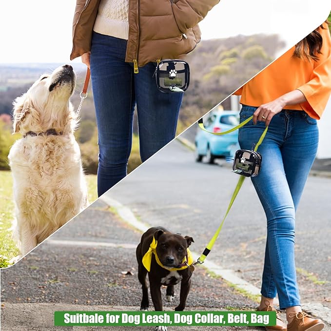 Dog Waste Bag Dispenser Pet Poop Bags Holder for Doggie Waste Bags Dispensers Soft Fabric Zipper Small Doggy Puppy Pouch for Leash Accessory Attachment with Carrier,No-puxfb