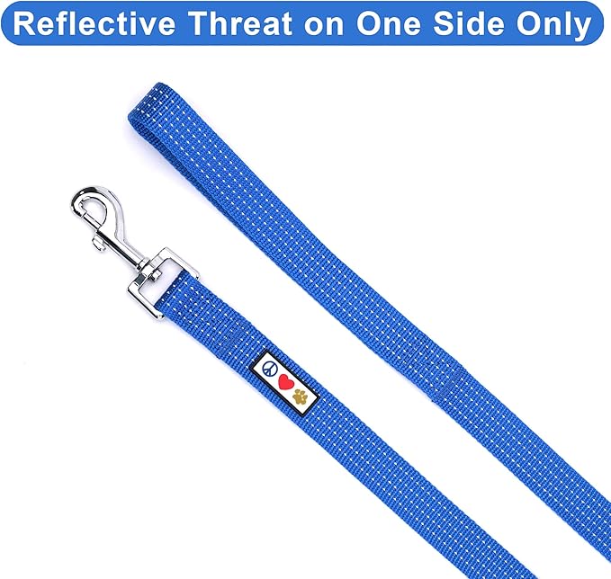 Pawtitas 6 FT Pet Puppy Leash Reflective Dog Leash Comfortable Handle Highly Reflective Threads Heavy Duty Dog Training Leash Available as a 6 ft Small Dog Blue Leash