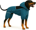 LOVELONGLONG Waterproof Dog Raincoat with Removable Hood – Outdoor Full Body Dog Jacket, Windproof Snowproof Shell Suit – All Season Pet Rain Gear Ocean Teal 4XL