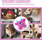 Squeaky Plush Ball Dog Toy, Little Monster Puppy Toys Suitable for All Breeds, Dental Care, Skin-Friendly and Soft and Durable (Rose Red, Large)