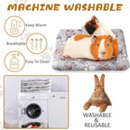 4 Pack Ultra Soft Dog Cat Bed Mat with Cute Prints Reversible Fleece Dog Crate Kennel Pad Cozy Washable Thickened Hamster Guinea Pig Pet Bed Mat for Small Animals(13 x 10 Inches,Light Gray)