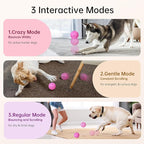 Interactive Dog Toys Dog Ball,Durable Motion Activated Automatic Rolling Toys for Medium/Large Dogs,Automatic Moving, Bouncing,and Rotating,E-TPU Material, IP54 Waterproof (Pink)