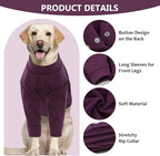 IDOMIK Dog Recovery Suit, Dog Surgery Recovery Suit Front Legs, Comfy Joint Leg Sleeves After Surgery, Elbow Braces Protector for Leg Injuries & Joint Pain, Cone Collar Alternatives,Purple,2XL