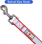 Pawtitas 6 FT Padded Dog Leash with Comfortable Neoprene Padding Handle - Red Lead | Medium Reflective Dog Leash with Highly Reflective Band Perfect for Medium and Large Dogs and Puppies.