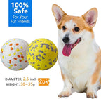 2Pcs Super Bouncy Dog Balls, Fun Indestructible Tennis Balls for Aggressive Chewers, Durable Floating Fetch Toys for Small Dogs with Lifetime Replacement