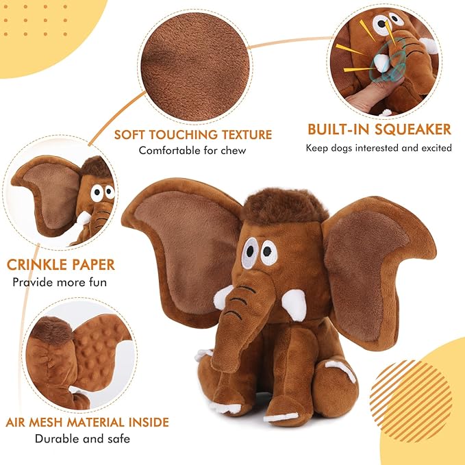 Interactive Plush Dog Squeaky Toys Fun Puppy Toy with Crinkle Paper for Interactive Chew and Play Beat Boredom with This Dog Puzzle Toy for Small Medium Large Dogs