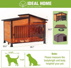 GUTINNEEN Heated Dog House Large Outdoor Insulated Dog Kennel Weatherproof Dog Shelter with Heated Pad, Insulated All-Round Thermal Liner, Chew-Proof Design for Dogs (Brown)