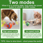 Speedy Tail Interactive Cat Toy Ball, 2025 New Generation, Indoor Play with Replacement Tail (Green-Orange)