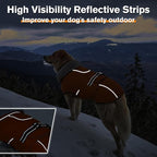 Lelepet Dog Coat Waterproof Dog Jacket Reflective Fleece Vest with Adjustable Buckle & Leash Hole Windproof Cold Weather Coats for Small Medium Large Dogs, Warm Hunting Vest, Orange, XXL
