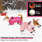 AOFITEE Dog Coat, Waterproof Dogs Jacket for Winter, Warm Fullbody Small Dog Snowsuit, Winter Coat for Small Dogs, Zip Up Pet Puffer Jacket Fleece Vest, Outdoor Reflective Pet Snow Jackets, XXL