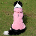 Fleece Dog Hoodie for Large Dogs Super Warm Doggie Jacket for Cold Winter Dog Coats,Pink XXXL