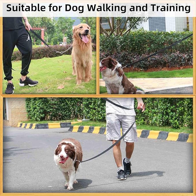 AMAGOOD 6 FT Puppy/Leash, Strong Traditional Style with Easy to Use Collar Hook, Great for Small, Medium and Large Dogs (3/4 in x 6 ft, Black)