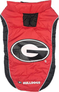 Pets First Collegiate Georgia Bulldogs Puffer Vest for Dogs & Cats. Size Large. Warm, Cozy, and Waterproof Dog Coat, for Small and Large Dogs/Cats.