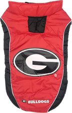 Pets First Collegiate Georgia Bulldogs Puffer Vest for Dogs & Cats. Size Large. Warm, Cozy, and Waterproof Dog Coat, for Small and Large Dogs/Cats.