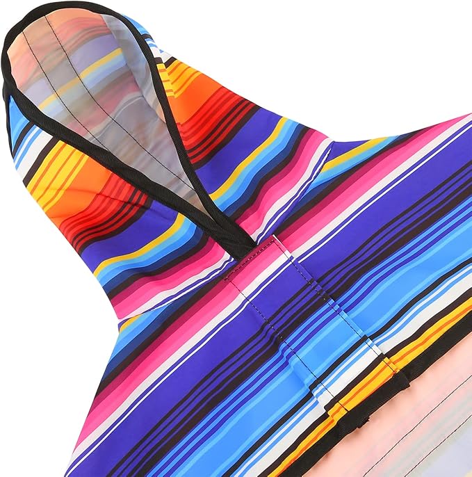 HDE Dog Raincoat Jacket Reflective Adjustable Hooded Pet Poncho Rain Coat with Leash Hole for Small to X-Large Dogs Baja Stripes - M