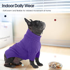IECOii Great Dane Sweater,5XL Extra Large Sweater for Giant Breed Dogs in Winter,Turtleneck Cold Weather Knit Clothes,Machine Washable,Elastic Pullover for Saint Bernard,Mastiff (Purple,XXXXXL)