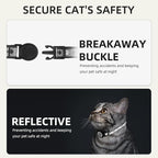 Waterproof Airtag Cat Collar, Reflective Cat Airtag Collar with Bell, Breakaway Cat collar AirTag Holder, Lightweight Kitten Collar for Apple Air tag, Cat GPS Collars for Girl Boy Cats, Kitten (Black)