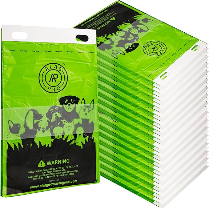 ALAGPRO® 3200 Pull-Strap Dog Waste Station Refill Header Bags - Fit Any Pet Waste Header Stations - 45% Thicker than Competitor Bags - 32 Headers of 100 Bags for Backyard, Parks & HOA's