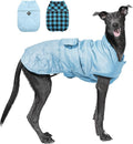 PAWZ Road Dog Winter Coat with 5 Layers Warm Material, Reversible Dog Clothes with 2 Sides, Dog Jacket Outdoor Water Repellent, (Blue Plaid L)