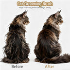 Dog & Cat Brush for Shedding, 2 in 1 Self Cleaning Deshedding Brush with Adjustable Bristle Length & Dematting Comb, Skin Friendly Grooming Tool for Long & Medium-Long Hair Pets