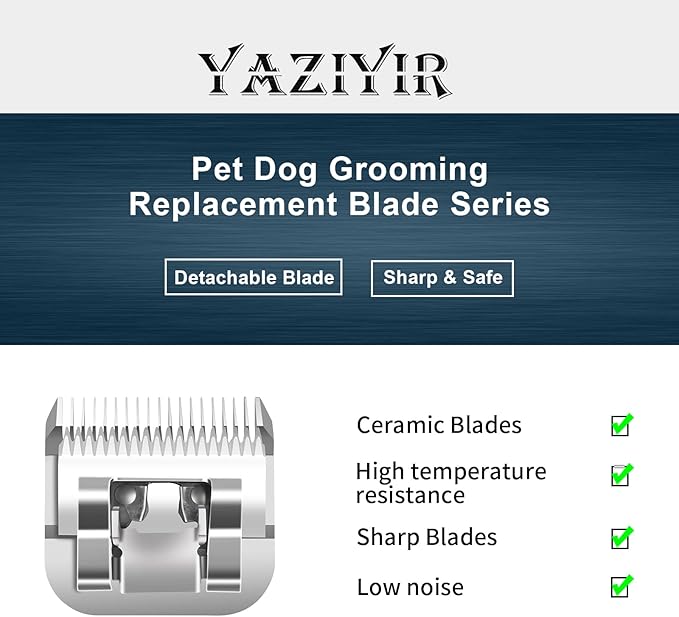 5FC Pet Dog Grooming Detachable Ceramic Blades,Compatible with Andis,Oster A5,Wahl KM10 Clippers,Cut Length 1/4"(6.3mm),2 PCS