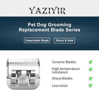 5FC Pet Dog Grooming Detachable Ceramic Blades,Compatible with Andis,Oster A5,Wahl KM10 Clippers,Cut Length 1/4"(6.3mm),2 PCS
