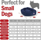 Majestic Pet 24 Inch Bagel Calming Dog Bed Washable – Cozy Soft Round Pet Bed with Spine Support for Dogs to Rest their Head - Fluffy Donut Puppy Bed 24x19x7 (Inch) - Small – Blue