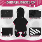 Dog Raincoat, Waterproof Dog Rain Jacket with Hood, Rain Coat with Leash Hole, Reflective Strap for Small Medium Dogs, Lightweight Puppy Clothes(Black,L)