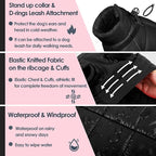 AOFITEE Dog Coat, Waterproof Dog Jacket for Winter, Warm Fullbody Dogs Snowsuit, Winter Coat for Small Dogs, Zip Up Pet Puffer Jacket Fleece Vest, Outdoor Reflective Cold Weather Pet Coats, Medium