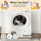 FUNNY FUZZY Pet Couch Covers for Sofa, Dog Couch Cover Protector 27.56×25.59" Cozy Cream Plaid Washable Pet Bed Mat for Furniture Sofa Cover for Dogs Cats, Small, Light Brown