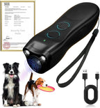 2025 Upgraded Dog Bark Deterrent Devices【Efficiency Increased 200%】【 1S Quick Response 】 100% Pet Safe, 3-in-1 Ultrasonic Dog Bark Deterrent Suitable for Indoor and Outdoor Use-Balck