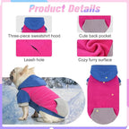 BEAUTYZOO Fleece Dog Hoodie Sweatershirt with Pocket and Leash Hole, Stretchy Small Medium Large Sized Dogs Clothes for Fall Winter Cold Days, Color Designer Warm Dog Jackets,French Bulldog Coats