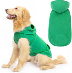 EXPAWLORER Dog Hoodie Fleece Sweater Vest, Hooded Dog Sweatshirt Fall Winter Pet Clothes with Leash Hole, Sleeveless Warm Cozy Puppy Clothing for Cat Small Medium Large Dogs Girl Boy, Green L