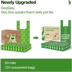 Dog Poop Bags with Handles Large Size 60 Rolls 720 Counts Big Sizes Leak Proof and Extra Thick Waste Bags Refill Rolls for Walking Medium Large Dogs Cats Litter Unscented