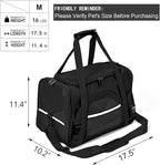 Dog Cat Carrier Soft for Small Pet Up to 16 Lbs TSA Airline Approved Travel Carrier Collapsible Puppy Car Mesh Bag 17.5 * 10.2 * 11.4 inch - Black