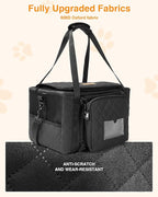 PETUX Small Cat Carrier - Pet Carrier Airline Approved for Kitten Under 10 lb - Escape-Proof, Foldable and Portable Cat Carriers with Removable Bag and Safety Buckle for Travel, Vet Visits - Black