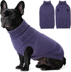 Dog Sweaters for Medium Dogs Male Female Pet Knitwear Classic Puppy Warm Pullover Turtleneck Cold Weather Clothes for Schnauzer(GrayishBlue, M)