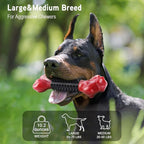 Apasiri Dog Toys for Aggressive Chewers with Bacon Flavor: 3-Pack Dog Bones for Large Dogs, 8" Chew Toys Long-Lasting, Tough Nylon & Rubber Dogs Toys