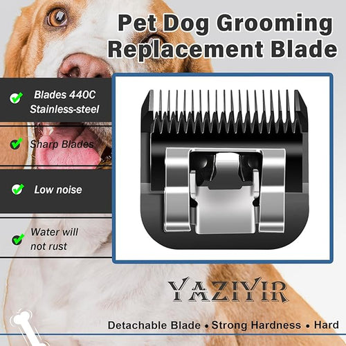 5 Pack Detachable Dog Grooming Steel Blades with Blade case Holder,Compatible with Andis,Oster A5,Wahl KM-10 Series,Cutting Length 1/16" to 1/2"(10+7FC+5FC+4FC+3-3/4FC-black)