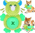 Interactive Dog Toys, Plush Dog Toy with Treat Dispensing Ball, Squeaky Dog Toy with Cute Plastic Paws for Playing,Slow Eat Hiding Food Enrichment Toy for Small & Medium Breeds(Green)