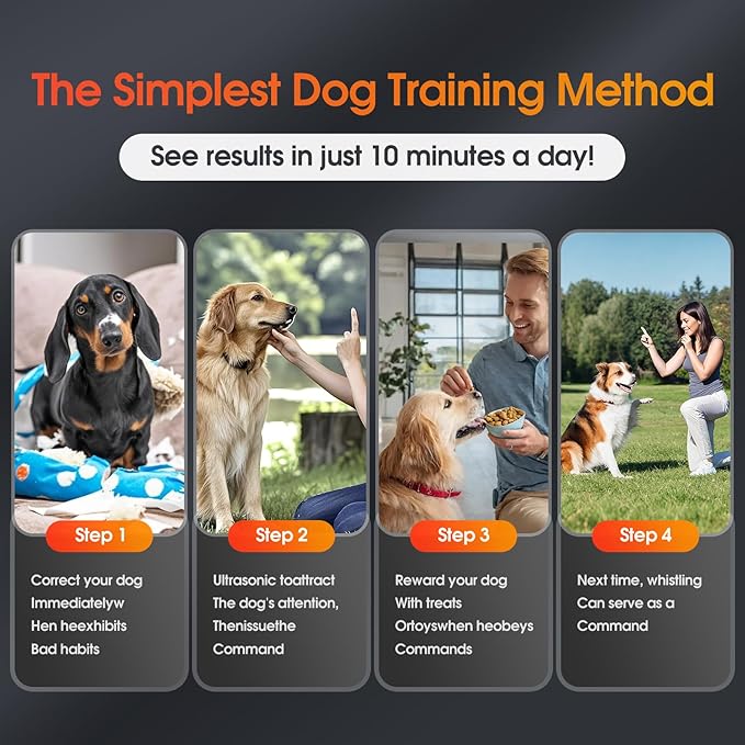 KIVORA 4 Pack Dog Whistle to Stop Barking Neighbors Dog,304 Stainless Steel Adjustable Ultrasonic Silent Dog Training Whistle for Recall & Bark Control,Professional Whistle Suitable for All Dogs