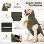 Dog Anxiety Vest,Pet Calming Hoodie Breathable Dog Anti-Anxiety Jacket for Thunder Fireworks and Separation,Green XXXL