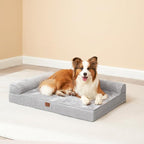 EHEYCIGA Memory Foam Dog Bed XLarge Sized Dogs, Extra Large Dog Bed Orthopedic with Washable Removable Cover, Waterproof XL Pet Bed Couch, 44x33x6 Inches, Grey