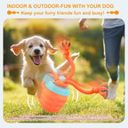 Interactive Dog Toys, [2025 Newly Upgraded] Interactive Dog Ball for Small Dogs, Automatic Moving Dogs Toy Wicked Ball for Boredom & Training, Play Music, USB Rechargeable(Orange)