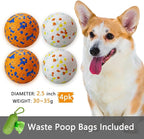 4Pcs Super Bouncy Dog Balls, Fun Indestructible Tennis Balls for Aggressive Chewers, Durable Floating Fetch Toys for Small Dogs with Lifetime Replacement