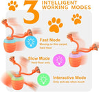Interactive Dog Toys, [2025 Newly Upgraded] Motion Activated Rolling Squeaky Ball for Medium/Large Dogs, Automatic Moving Dogs Ball for Boredom, USB Rechargeable(Orange)