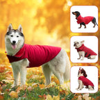 Fleece Dog Coat Pet Jacket Reflective for Cold Weather for Extra Large to Small Pets(Red,S)